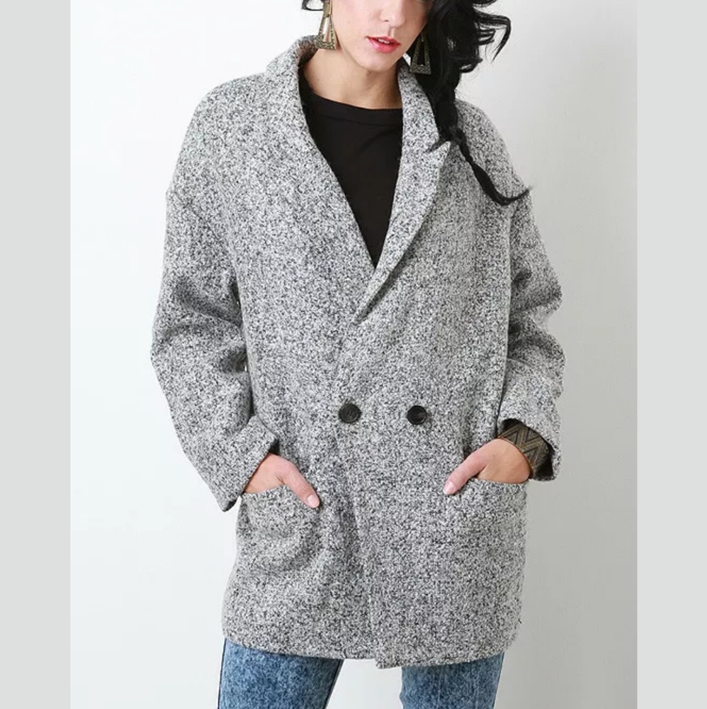 LUSH Women's Oversized Wool-Blend Jacket, S/M